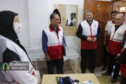 بازدید دبیرکل جمعیت هلال احمر ایران از درمانگاه جوهرة‌النجف و نحوه خدمت به زائرین اربعین