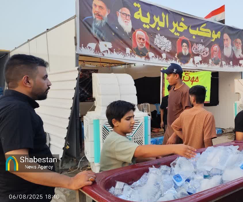 آغاز خدمت‌رسانی موکب بچه‌های مسجد امام حسن مجتبی علیه‌السلام کوهبنان در خاک عراق+فیلم و عکس