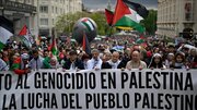 تظاهرات گسترده مردم اسپانیا در حمایت از فلسطین