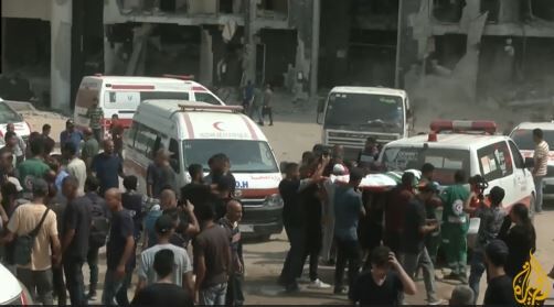 تشییع پیکر شهدای خبرنگار الجزیره در غزه