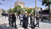 کاروان دلدادگان اربعینی سنجان؛ پیادهروی عاشقان به سوی امامزاده هدیه خاتون(س)