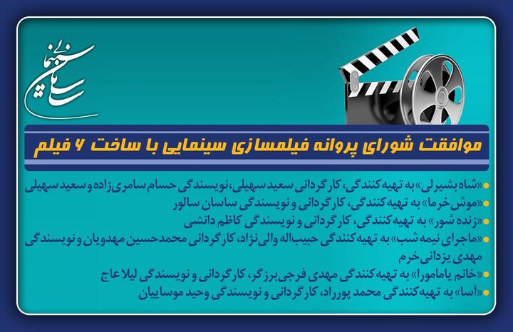 موافقت شورای پروانه فیلمسازی با ساخت ۶ فیلم‌