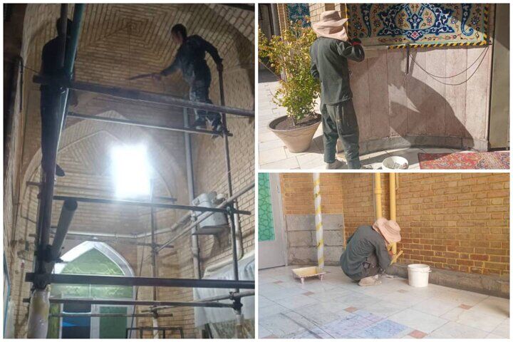 بازسازی و احیای جداره مسجد شیشه در محله شیخ هادی