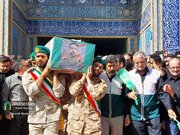 تشییع پاسدار شهید رحیم محمدی همزمان با سالروز شهادت امام حسن عسکری علیه السلام در کرمان