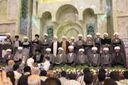 آیین عمامه‌گذاری و جشن حفظ قرآن طلاب در مسجد دارالسلام