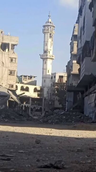 تخریب مسجد الابیکی در شرق غزه توسط رژیم صهیونیستی