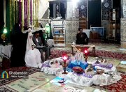 آغاز زندگی مشترک یک زوج جوان از حرم مطهر شهدای لاهیجان رفسنجان در هفته دفاع مقدس