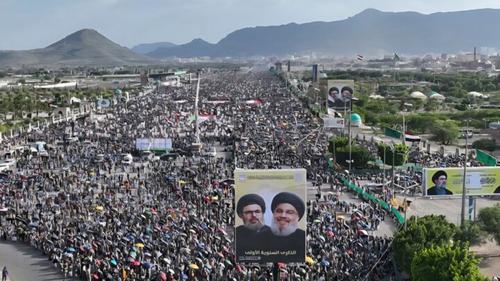 برگزاری اولین سالگرد شهادت سید حسن نصرالله در صنعاء یمن