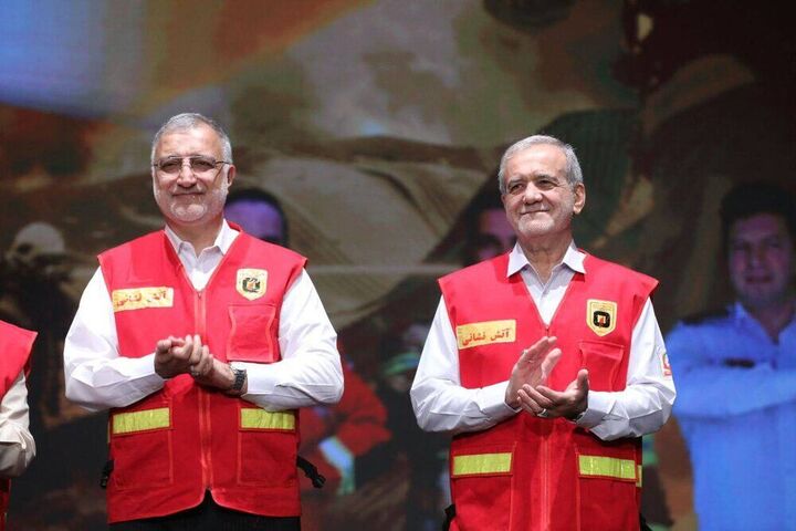 رونمایی از تجهیزات جدید آتش نشانی تهران با حضور رئیس جمهور