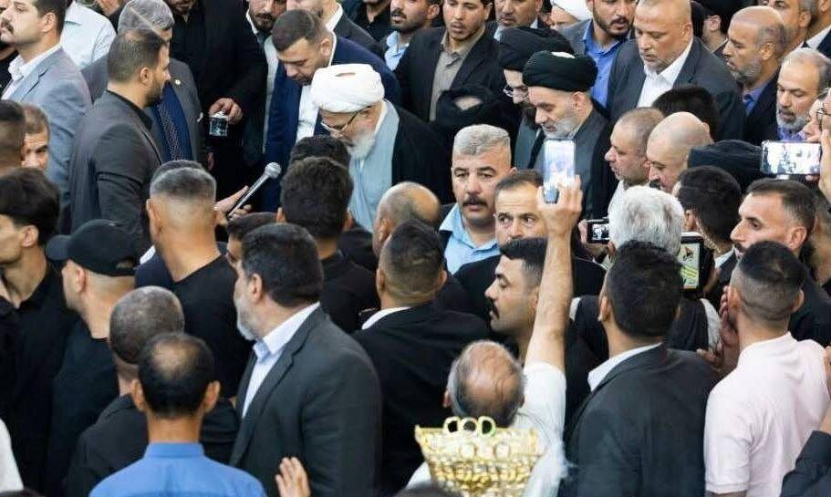 پیکر همسر آیت الله العظمی سیستانی در کربلای معلی تشییع شد