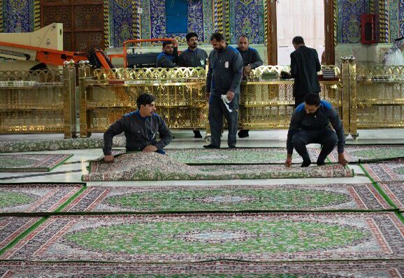 فرش‌های حرم امام حسین (ع) نو شد