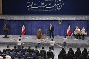 اجرای پنج‌میل‌بازی نونهال گرگانی در محضر مقام معظم رهبری