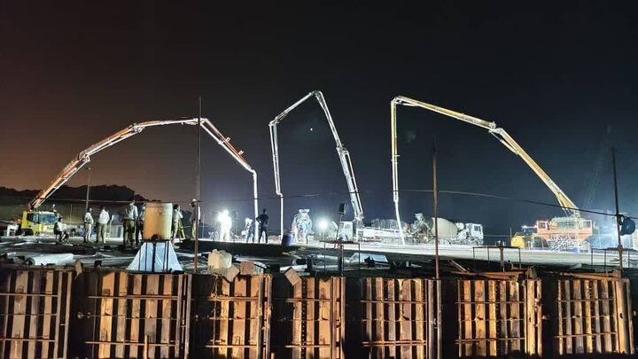 رکوردشکنی متخصصان ایرانی/ ۲۳۰۰ مترمکعب بتن‌ریزی در قلب پالایشگاه مهر خلیج فارس