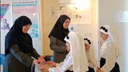 اجرای سرود "پرستار"، هدیه بچه های کانون به مناسبت ولادت حضرت زینب(س) در درمانگاه تلخاب