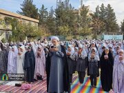 دانش‌آموزان یک مدرسه در کرمان نماز طلب باران اقامه کردند