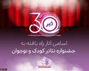 اسامی آثار راه‌یافته جشنواره بین‌المللی تئاتر کودک و نوجوان اعلام شد