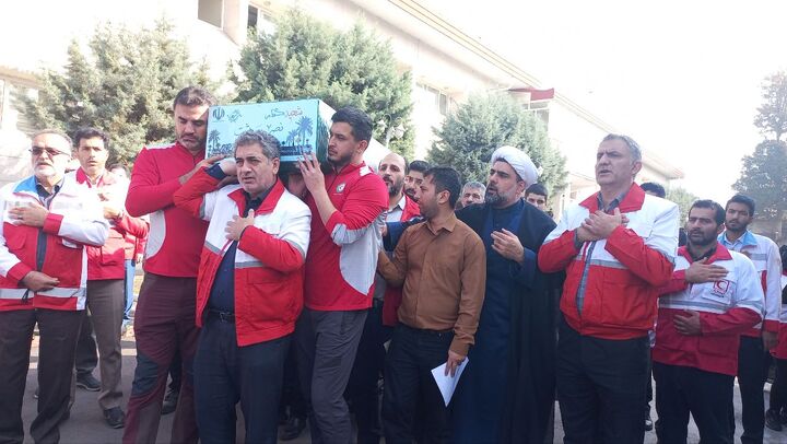 «شهید گمنام» در آغوش سرخ پوشان هلال احمر گیلان