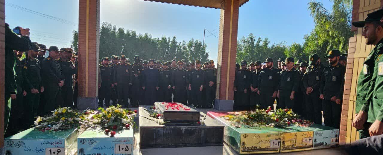 تشییع پنج شهید گمنام دفاع مقدس در تیپ نیروی مخصوص ۱۵ امام حسن مجتبی(ع)