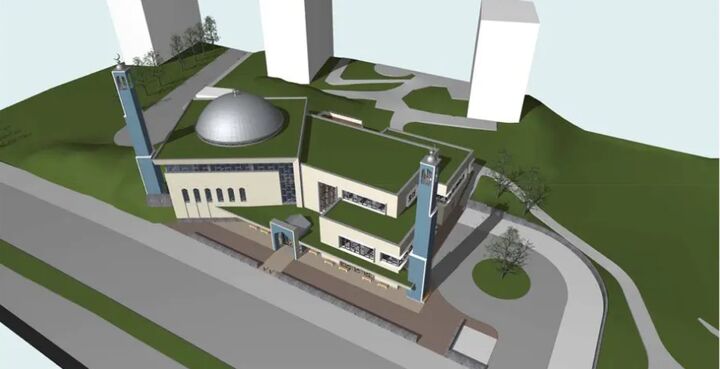 مسجد جدید در کرهولمن سوئد در آستانه تکمیل