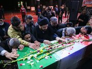 مراسم وداع با ۸ شهید گمنام در مسجد جامع بجنورد