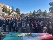 نماز طلب باران با حضور پیکرهای مطهر شهدای گمنام