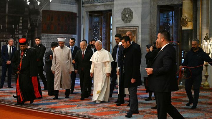 بازدید پاپ واتیکان از مسجد سلطان احمد استانبول