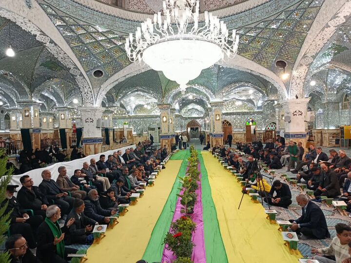 برگزاری کرسی تلاوت تدبری قرآن کریم در حرم حضرت علی بن باقر(ع) راوند کاشان