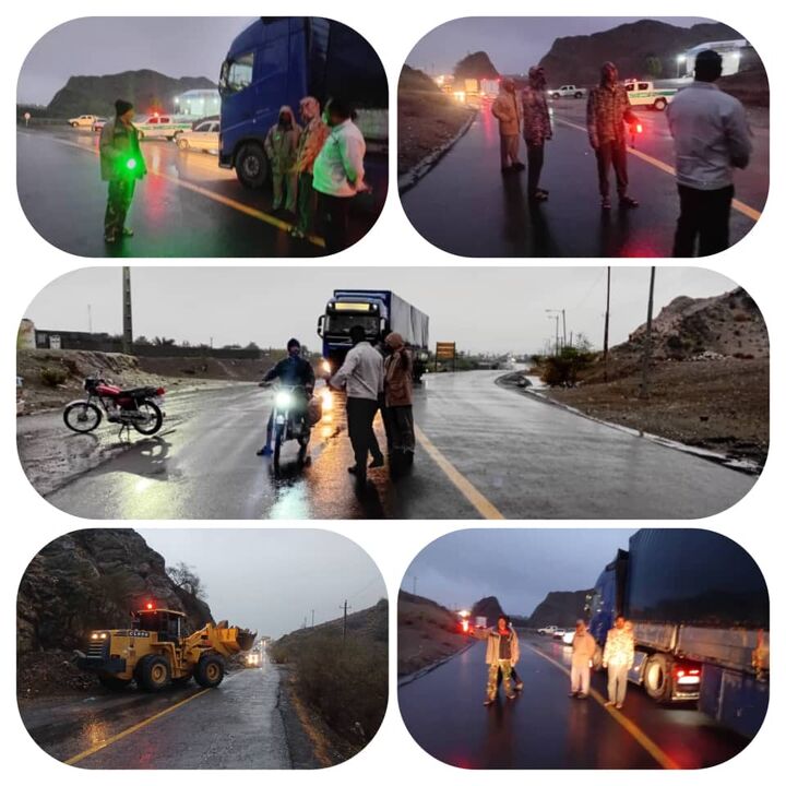 بازگشایی مسیر ورودی بخش جغین شهرستان رودان پس از ریزش کوه