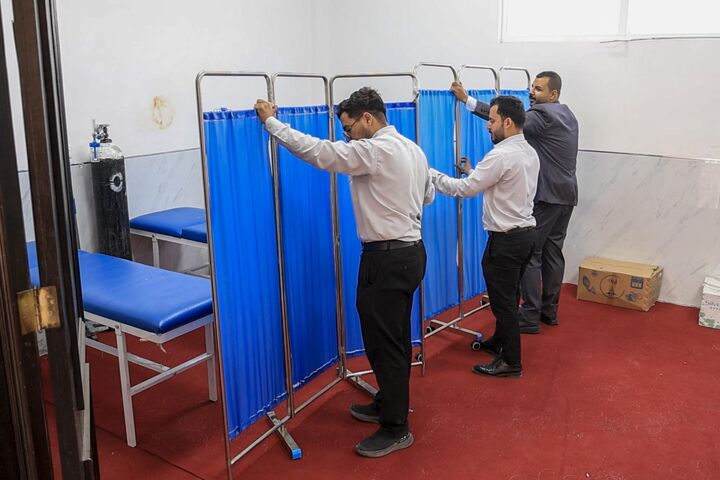 استقرار پایگاه پزشکی در مجتمع حضرت ابوالفضل عباس (ع) جهت خدمت‌رسانی در جشن «دختران الکفیل»