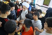 حضور آیت الله محمدی لائینی در جمع دانش‌آموزان معتکف مدارس سما ساری