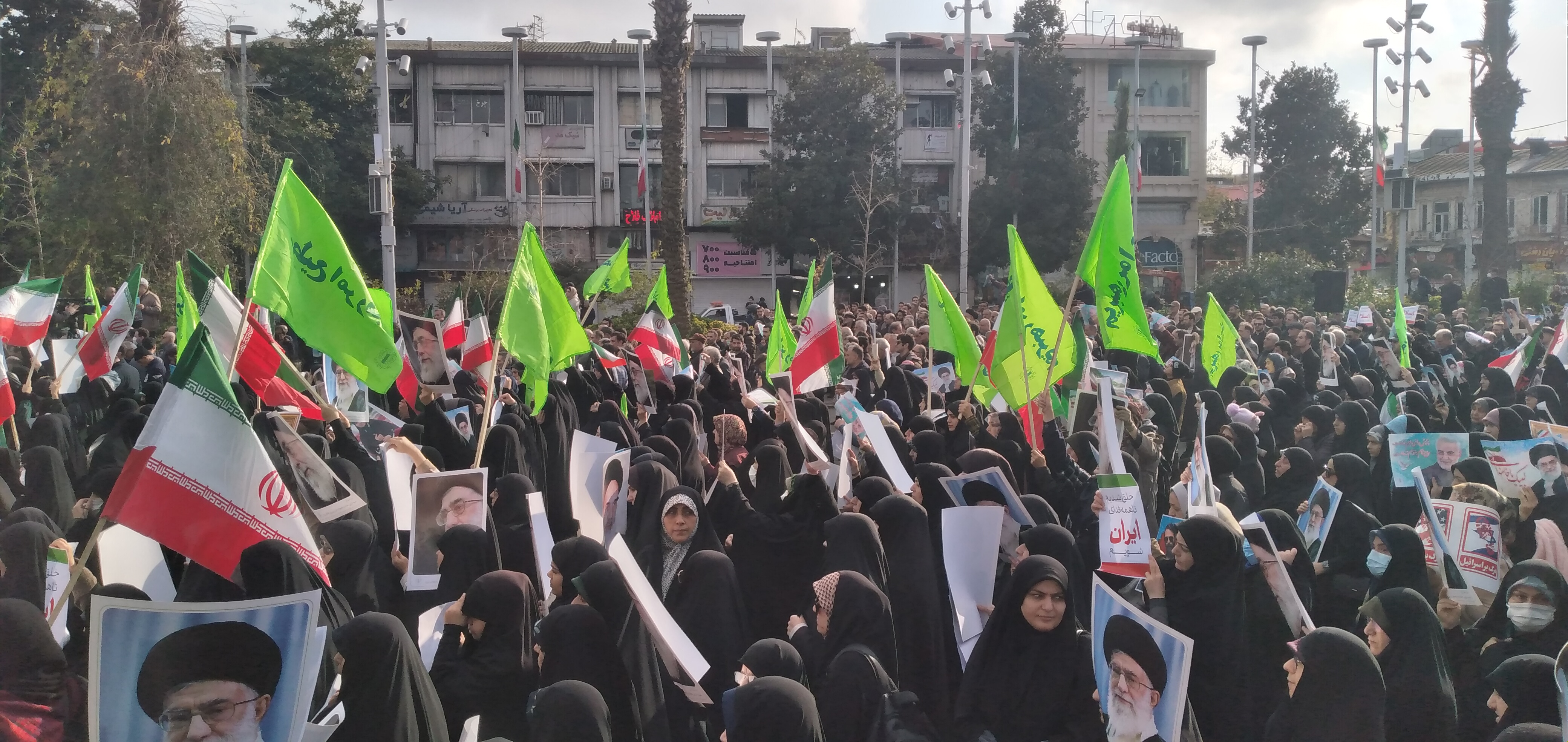 تجمع مردم گیلان علیه اقدامات تروریستی اغتشاشگران