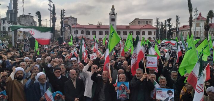 تجمع مردم گیلان علیه اقدامات تروریستی اغتشاشگران