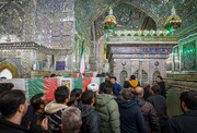 پیکر شهید دهه هفتادی در حرم شاهچراغ(ع) تشییع شد