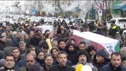 تشییع شهدای امنیت در هوای برفی مشهدالرضا(ع)