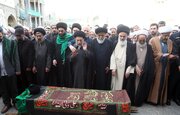 پیکر برادر آیت‌الله سیستانی در قم تشییع شد