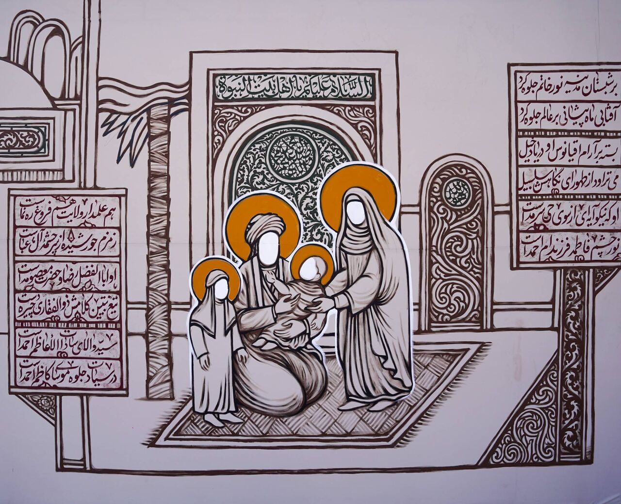 طراحی کتیبه زندگی‌نامه مصوّر حضرت شاهچراغ(ع) + تصاویر