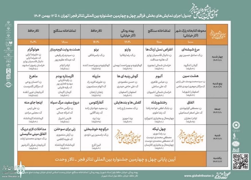 هفتمین روز تئاتر فجر؛ از «مرگ اشرف غنی» در ایرانشهر تا تنوع اجراها در قلب تهران