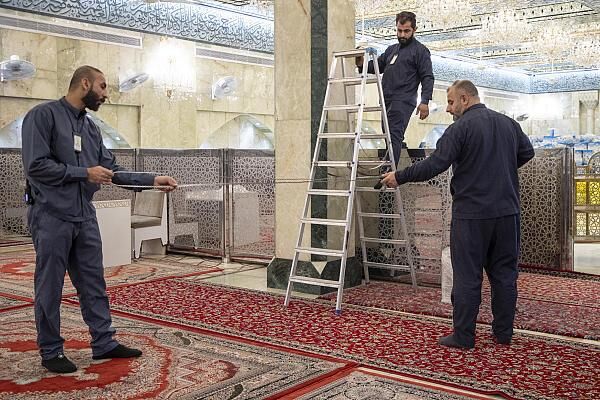 تکمیل تدارکات بخش نگهداری حرم حضرت عباس(ع) برای استقبال از زائران در نیمه شعبان