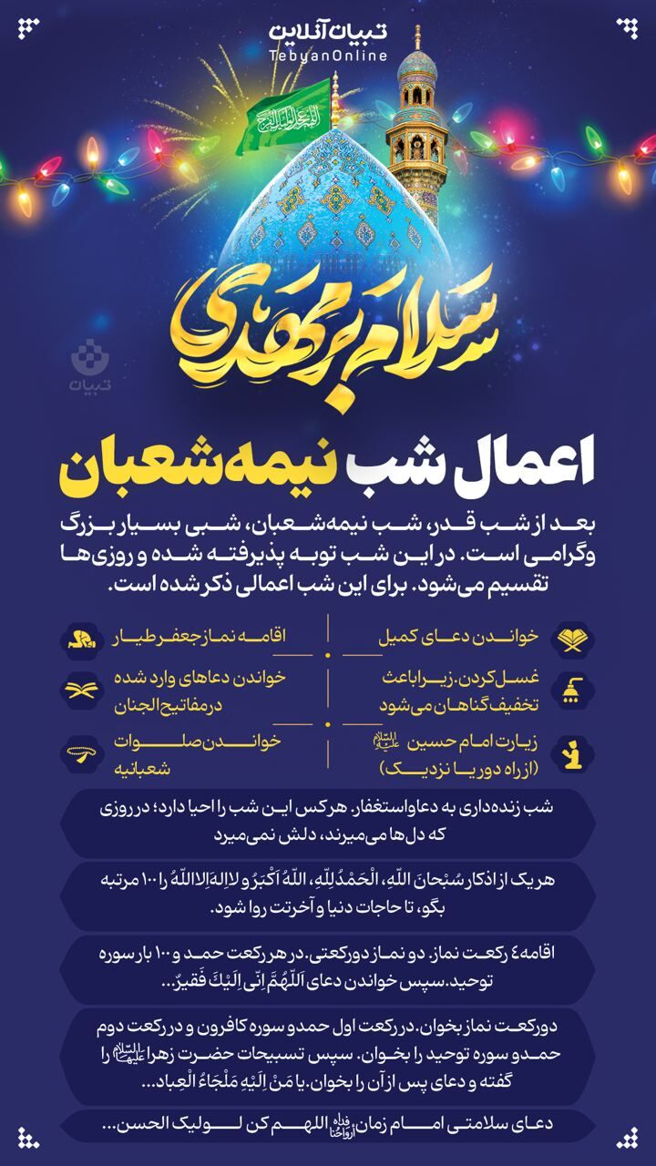 فهرست اسامی مساجد برگزار کننده احیا شب نیمه شعبان در کرمان