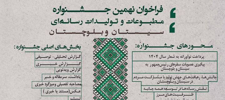 فراخوان جشنواره مطبوعات و تولیدات رسانه ای در سیستان و بلوچستان