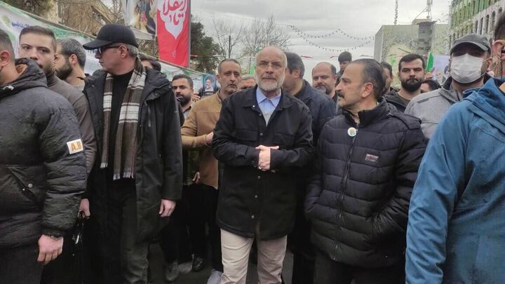 حضور رئیس مجلس شورای اسلامی در راهپیمایی یوم الله ۲۲ بهمن