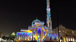 نورپردازی مسجد شارجه؛ روایت هویت اسلامی در جشنواره نورها