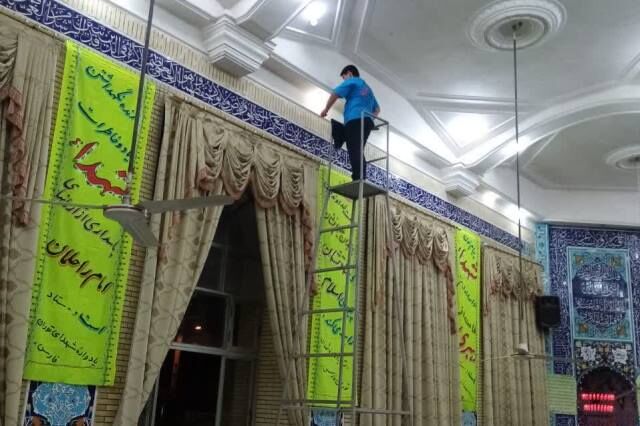 صیقل دل‌ها با غبارروبی مسجد جامع توران فارس