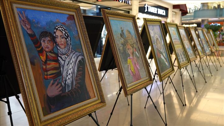 نمایشگاهی از نقاشی‌های کودکان فلسطینی در «قونیه» ترکیه