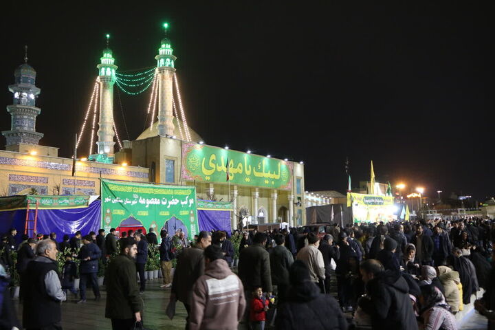 تصاویری از حس و حال حرم مطهر بانوی کرامت در شب‌های پایانی ماه شعبان