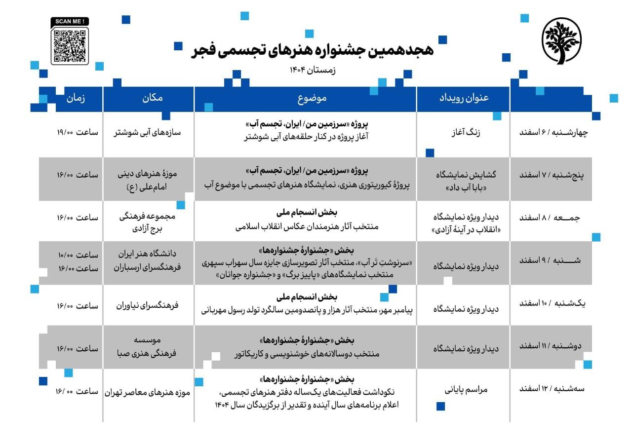 جزئیات برگزاری هجدهمین جشنواره تجسمی فجر با شعار «سرزمین من/ ایران، تجسم آب»