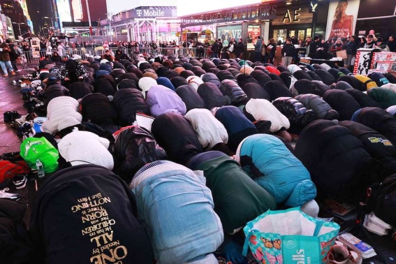 مراسم افطاری در میدان تایمز نیویورک+عکس