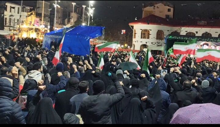 سوگواری رشتوندان زیر بارش باران