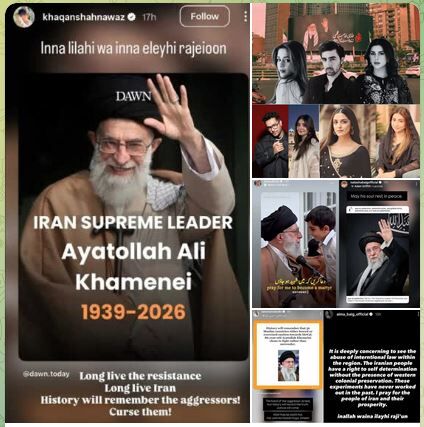 هنرمندان و چهره‌های سرشناس پاکستانی به شهادت رهبر جمهوری اسلامی ایران واکنش نشان دادند