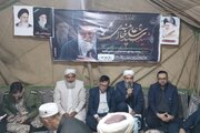 برپایی چادر عزاداری با آیین سنتی ترکمن‌ها در روستای چارقلی گمیشان